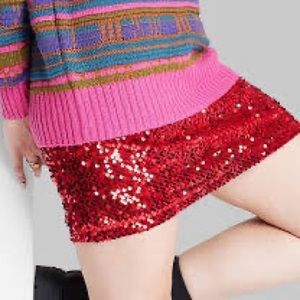 Red Sequin Skirt NEW